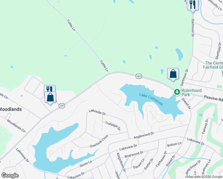 map of restaurants, bars, coffee shops, grocery stores, and more near 52 Loxley Lane in Crossville