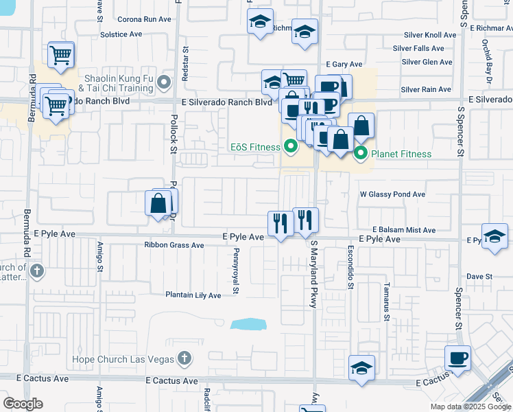 map of restaurants, bars, coffee shops, grocery stores, and more near 1064 East Scarlet Haze Avenue in Las Vegas
