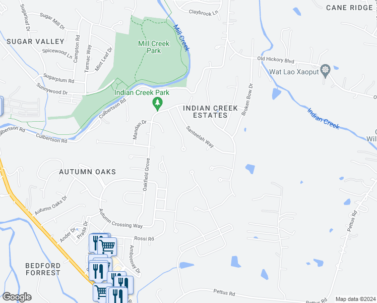 map of restaurants, bars, coffee shops, grocery stores, and more near 9400 Kaplan Avenue in Brentwood