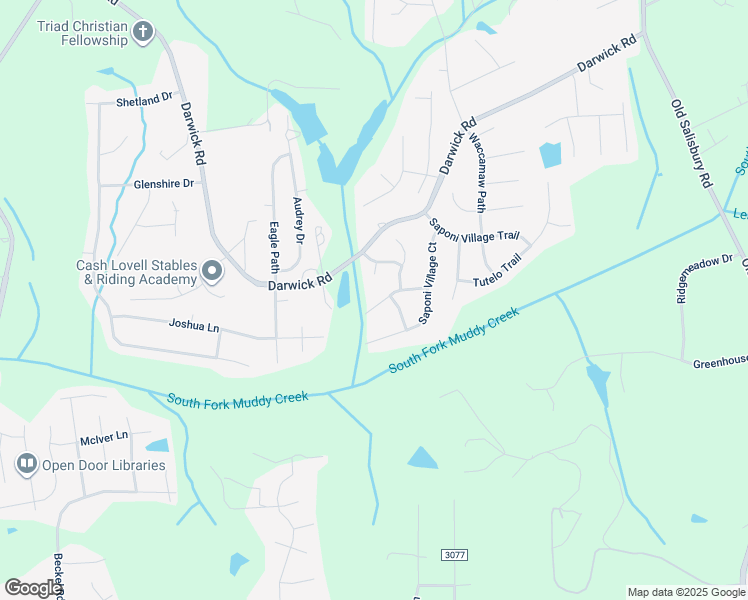 map of restaurants, bars, coffee shops, grocery stores, and more near 2113 Hogan Point Drive in Winston-Salem