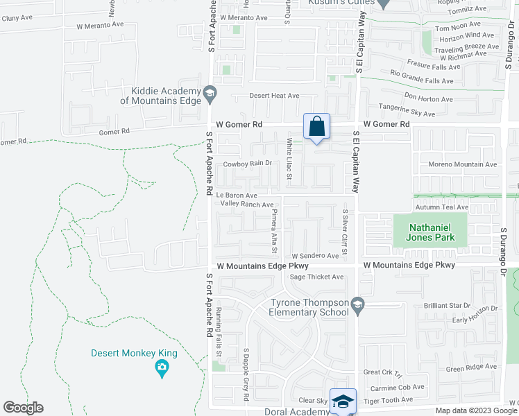 map of restaurants, bars, coffee shops, grocery stores, and more near 9265 Valley Ranch Avenue in Las Vegas