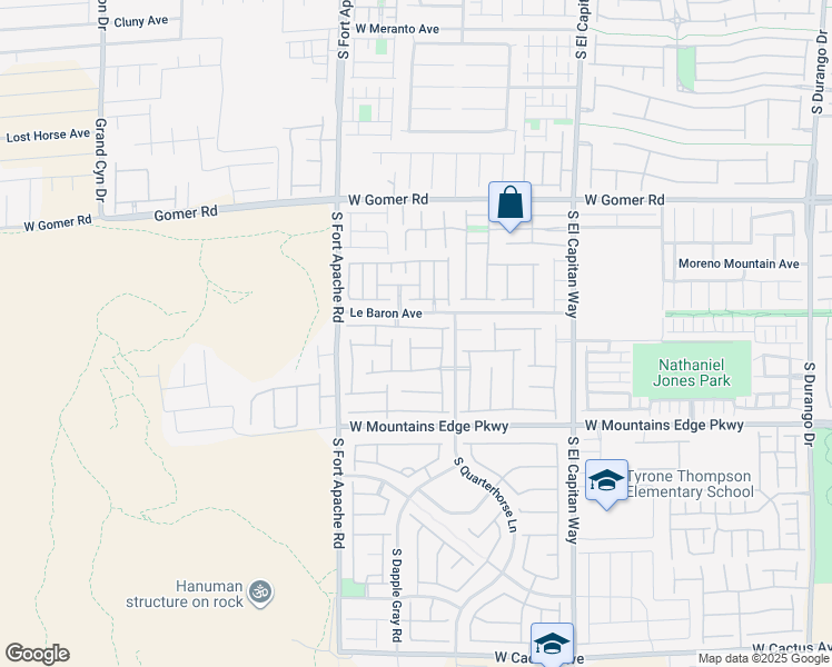 map of restaurants, bars, coffee shops, grocery stores, and more near 9271 Valley Ranch Avenue in Las Vegas