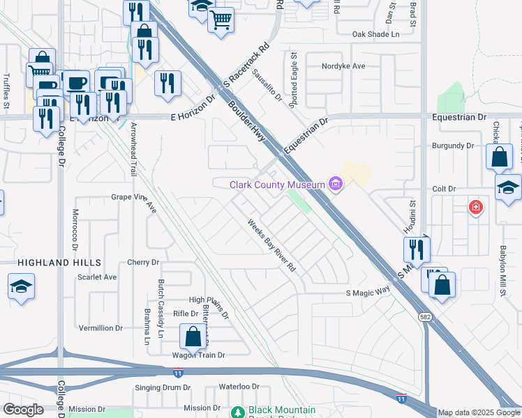 map of restaurants, bars, coffee shops, grocery stores, and more near 540 Big Lake Street in Henderson