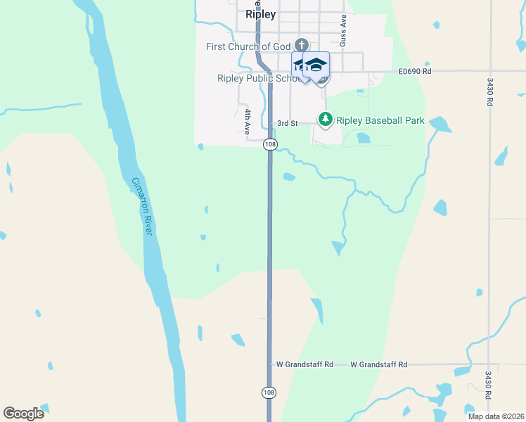map of restaurants, bars, coffee shops, grocery stores, and more near 2022 Ripley Road Highway in Ripley