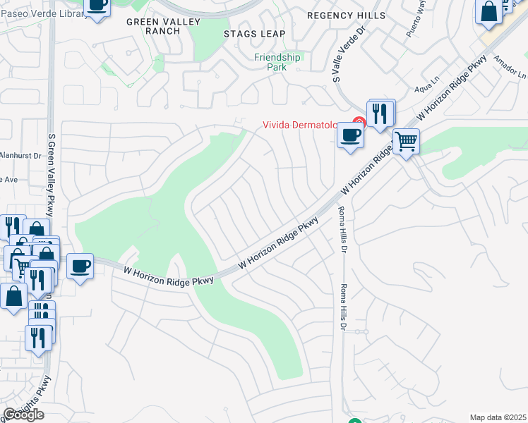 map of restaurants, bars, coffee shops, grocery stores, and more near 482 Bonnie Brook Place in Henderson
