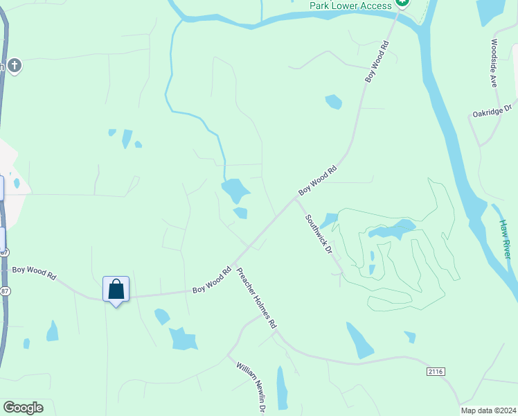 map of restaurants, bars, coffee shops, grocery stores, and more near 2959 Knoll Trail in Graham