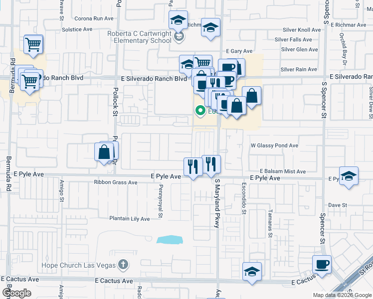 map of restaurants, bars, coffee shops, grocery stores, and more near 1080 Sweeping Ivy Court in Las Vegas