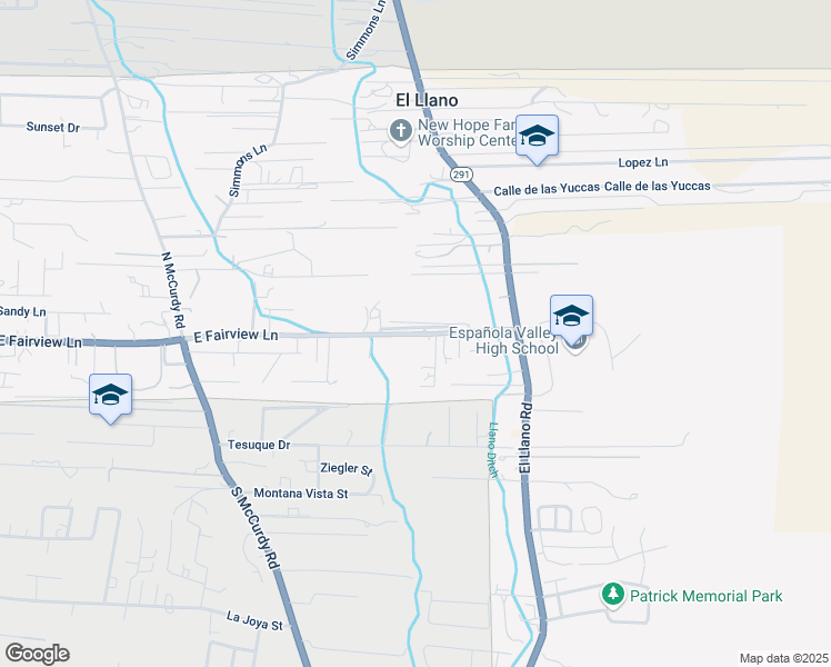 map of restaurants, bars, coffee shops, grocery stores, and more near 1934 El Llano Road in Española