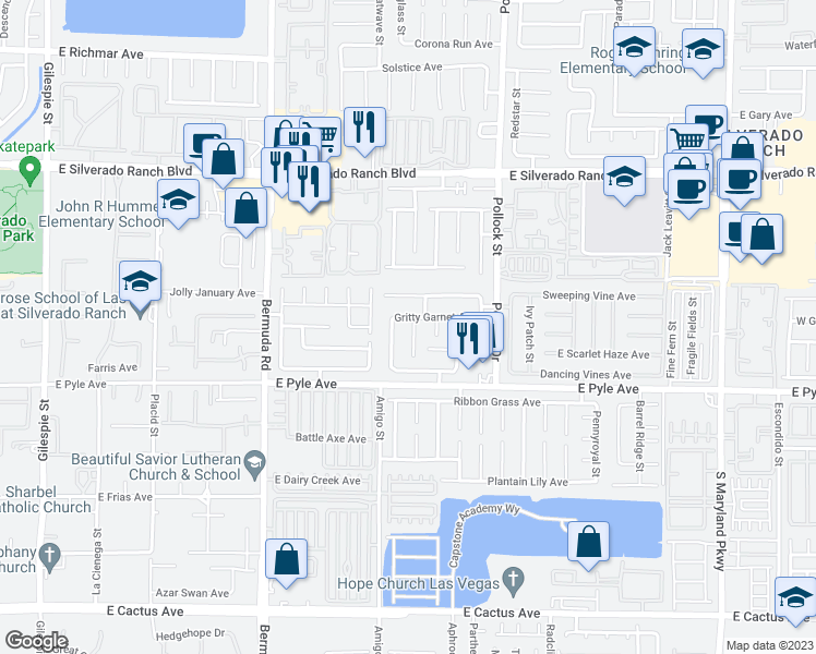 map of restaurants, bars, coffee shops, grocery stores, and more near 9975 Catseye Cove Court in Las Vegas