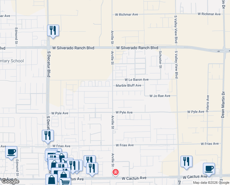 map of restaurants, bars, coffee shops, grocery stores, and more near 9969 Caton Court in Las Vegas