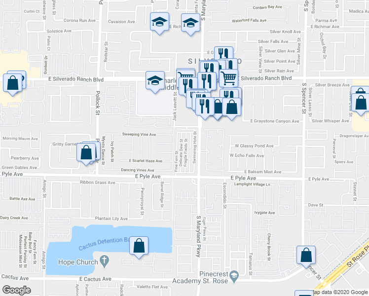 map of restaurants, bars, coffee shops, grocery stores, and more near 9977 Fragile Fields Street in Las Vegas