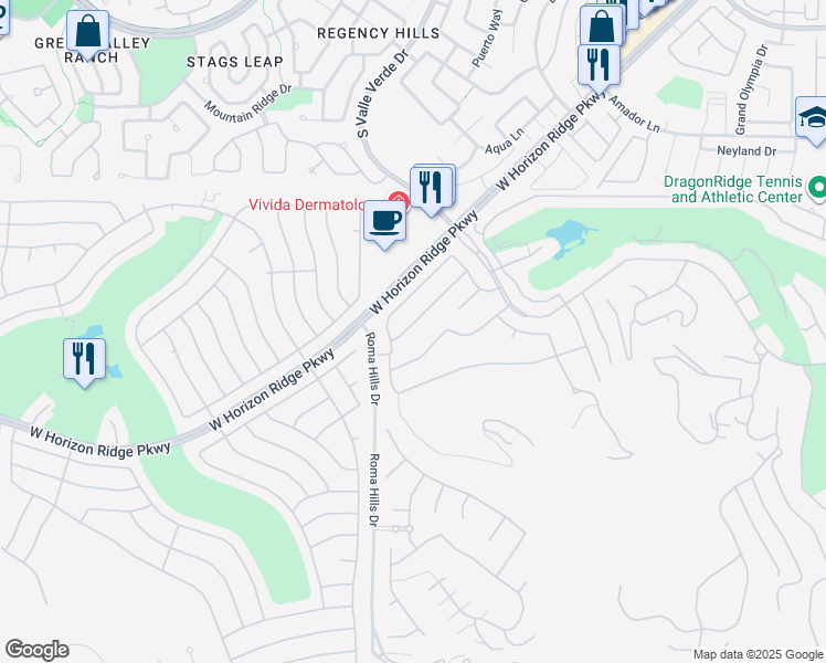 map of restaurants, bars, coffee shops, grocery stores, and more near 1733 Choice Hills Drive in Henderson