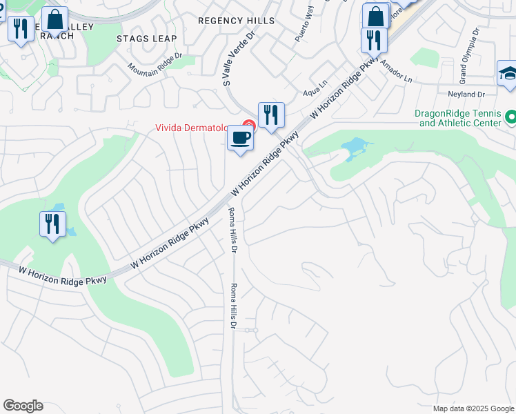 map of restaurants, bars, coffee shops, grocery stores, and more near 1733 Choice Hills Drive in Henderson