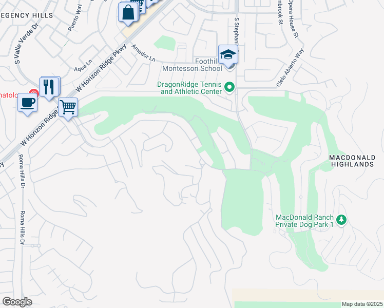 map of restaurants, bars, coffee shops, grocery stores, and more near 1455 Macdonald Ranch Drive in Henderson
