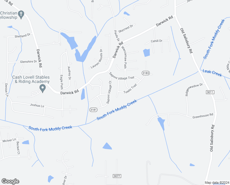 map of restaurants, bars, coffee shops, grocery stores, and more near 2105 Woccon Path in Winston-Salem