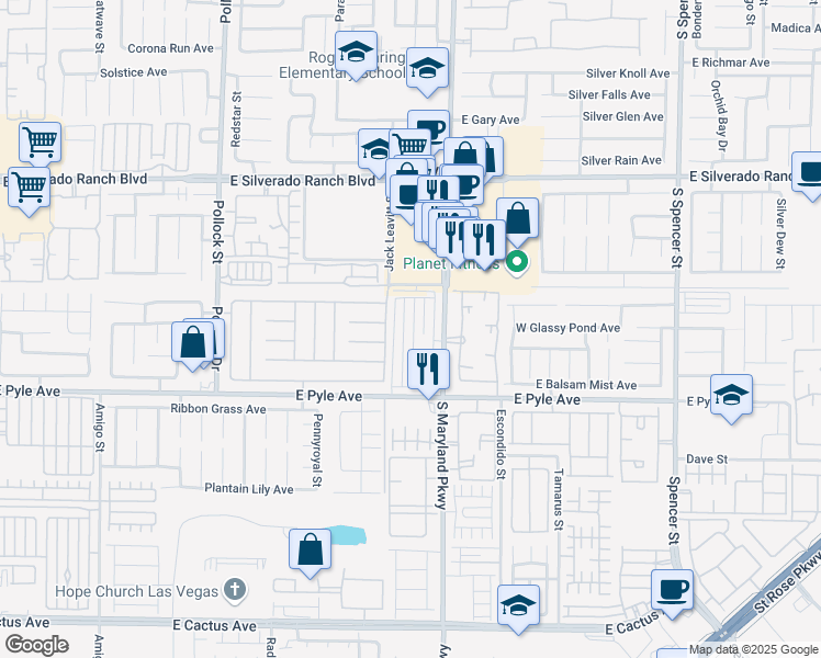 map of restaurants, bars, coffee shops, grocery stores, and more near 9971 Fragile Fields Street in Las Vegas