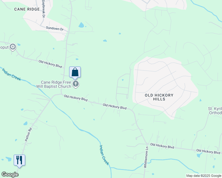 map of restaurants, bars, coffee shops, grocery stores, and more near 13906 Old Hickory Boulevard in Nashville