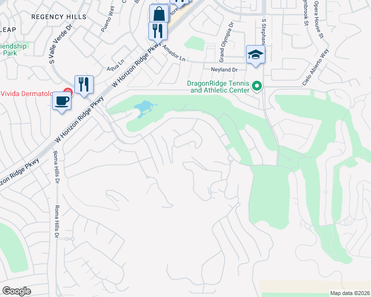 map of restaurants, bars, coffee shops, grocery stores, and more near 472 Saint Moritz Drive in Henderson