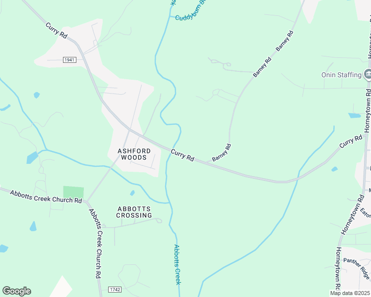 map of restaurants, bars, coffee shops, grocery stores, and more near Curry Road in Kernersville