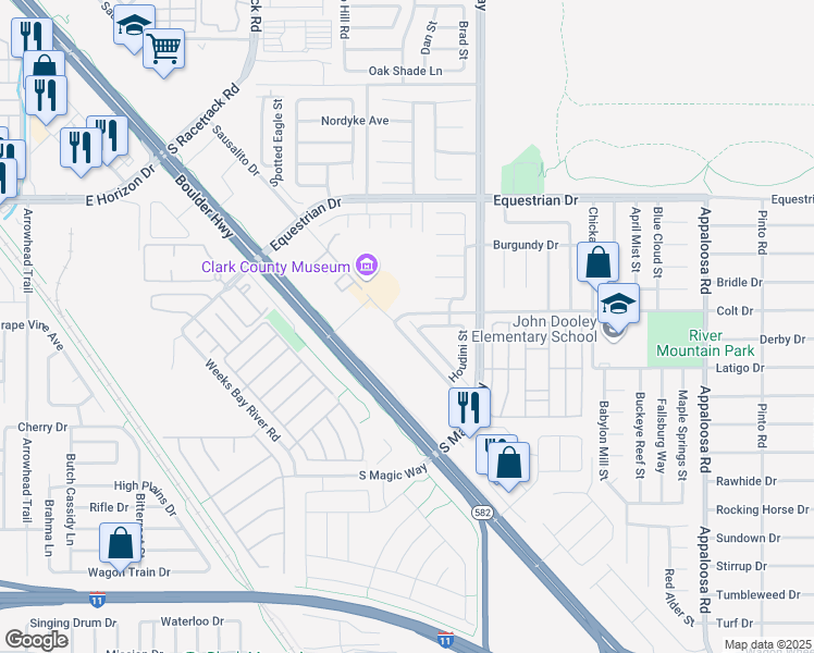 map of restaurants, bars, coffee shops, grocery stores, and more near 1985 Hocus Pocus Place in Henderson
