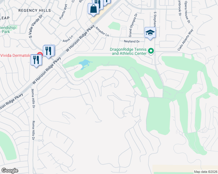 map of restaurants, bars, coffee shops, grocery stores, and more near 472 Saint Moritz Drive in Henderson
