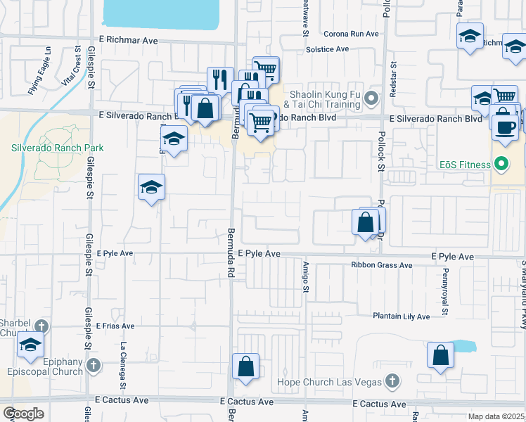 map of restaurants, bars, coffee shops, grocery stores, and more near 480 Salzburg Avenue in Las Vegas