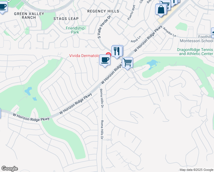map of restaurants, bars, coffee shops, grocery stores, and more near 1740 Cypress Manor Drive in Henderson