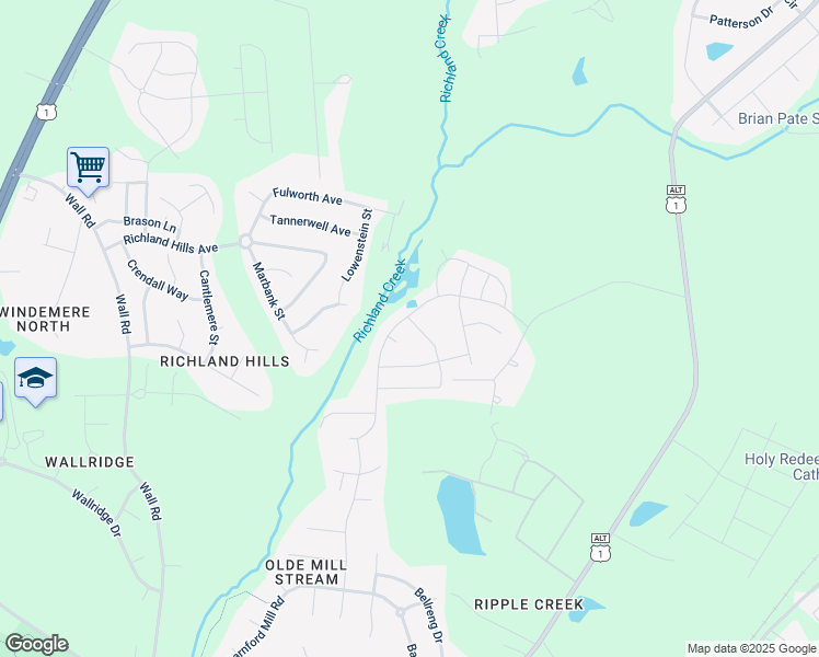 map of restaurants, bars, coffee shops, grocery stores, and more near 1037 Gallivant Way in Youngsville