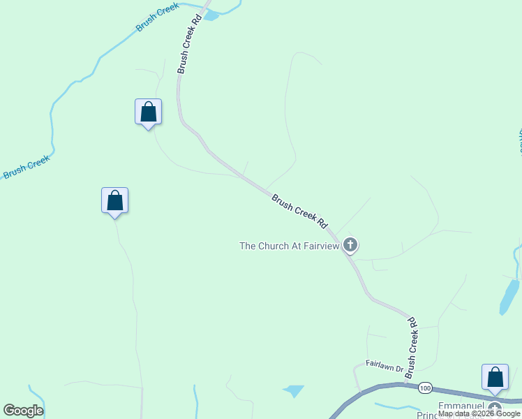 map of restaurants, bars, coffee shops, grocery stores, and more near 7185 Brush Creek Road in Fairview