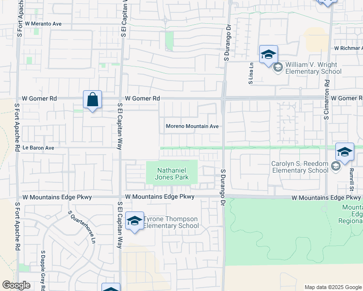 map of restaurants, bars, coffee shops, grocery stores, and more near 9879 South Serona Heights Court in Las Vegas