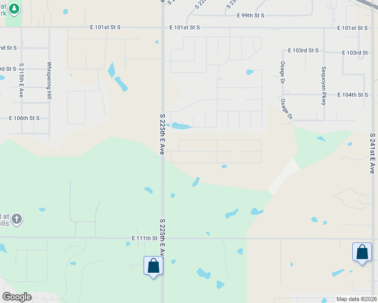 map of restaurants, bars, coffee shops, grocery stores, and more near 22706 East 105th Street South in Broken Arrow