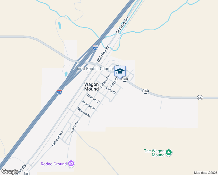 map of restaurants, bars, coffee shops, grocery stores, and more near 508 Ritch Street in Wagon Mound
