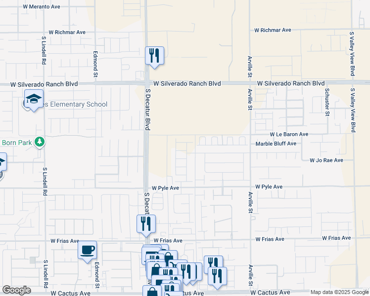 map of restaurants, bars, coffee shops, grocery stores, and more near 4702 Arctic Cliffs Avenue in Las Vegas