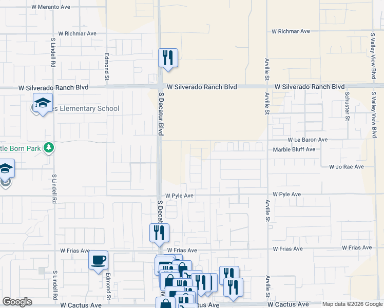 map of restaurants, bars, coffee shops, grocery stores, and more near 4742 Arctic Cliffs Avenue in Las Vegas