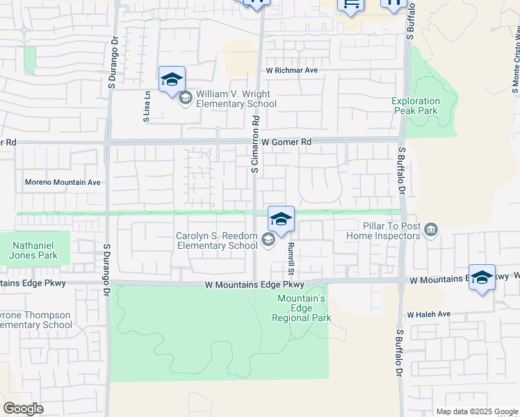 map of restaurants, bars, coffee shops, grocery stores, and more near 9875 Pocono Palace Street in Las Vegas