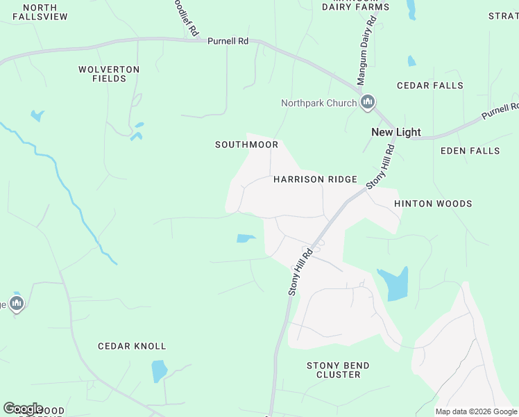 map of restaurants, bars, coffee shops, grocery stores, and more near 8012 Woodcross Way in Wake Forest