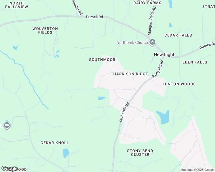 map of restaurants, bars, coffee shops, grocery stores, and more near 8012 Woodcross Way in Wake Forest