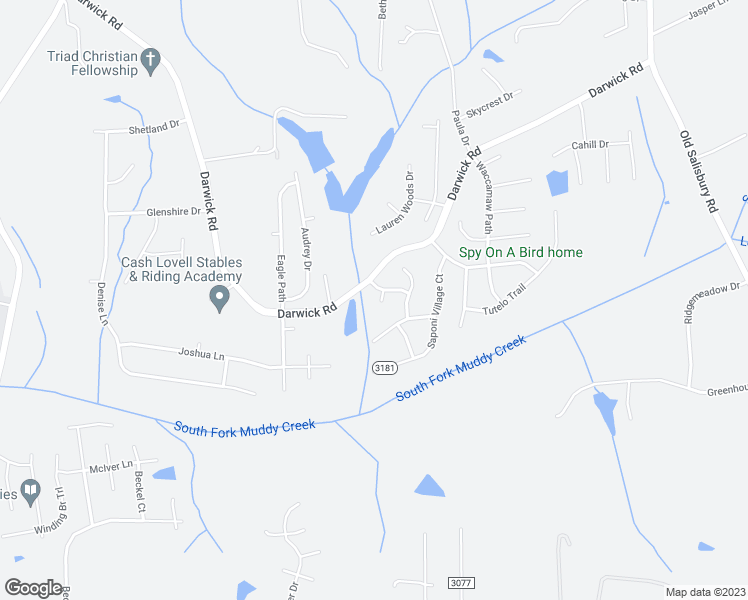 map of restaurants, bars, coffee shops, grocery stores, and more near 5144 Brynfield Court in Winston-Salem