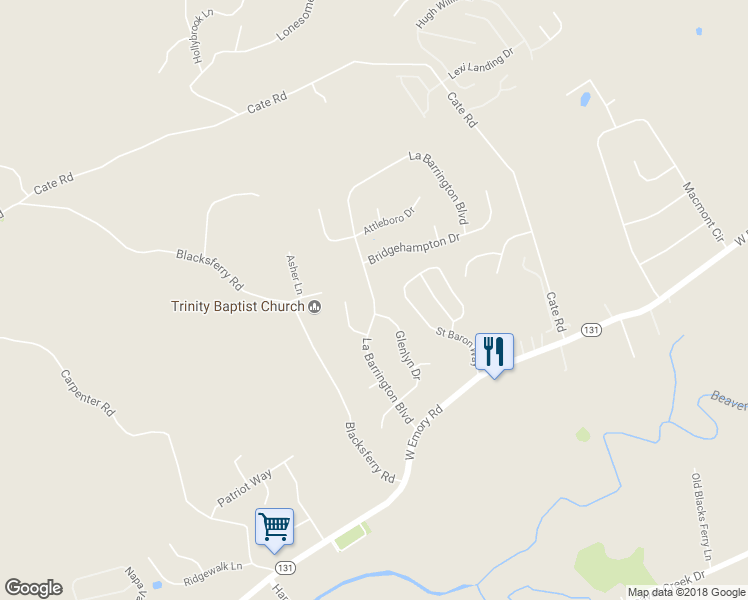 map of restaurants, bars, coffee shops, grocery stores, and more near 7612 La Barrington Boulevard in Powell