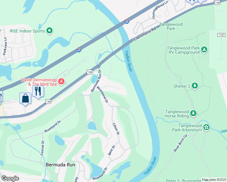 map of restaurants, bars, coffee shops, grocery stores, and more near 152 Boxwood Circle in Advance