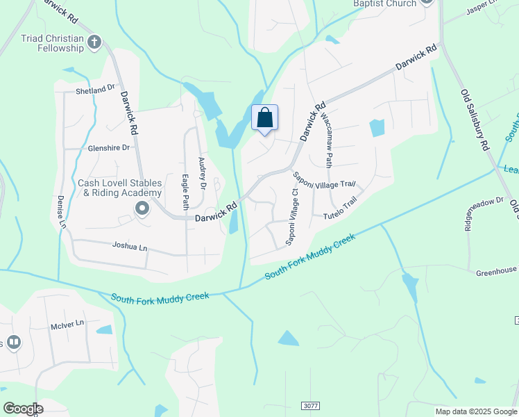 map of restaurants, bars, coffee shops, grocery stores, and more near 5127 Brynfield Court in Winston-Salem