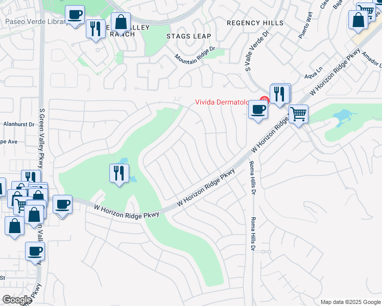 map of restaurants, bars, coffee shops, grocery stores, and more near 482 Bonnie Brook Place in Henderson