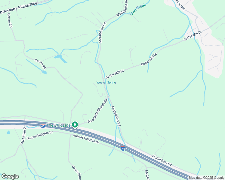 map of restaurants, bars, coffee shops, grocery stores, and more near 832 McCubbins Rd in Strawberry Plains