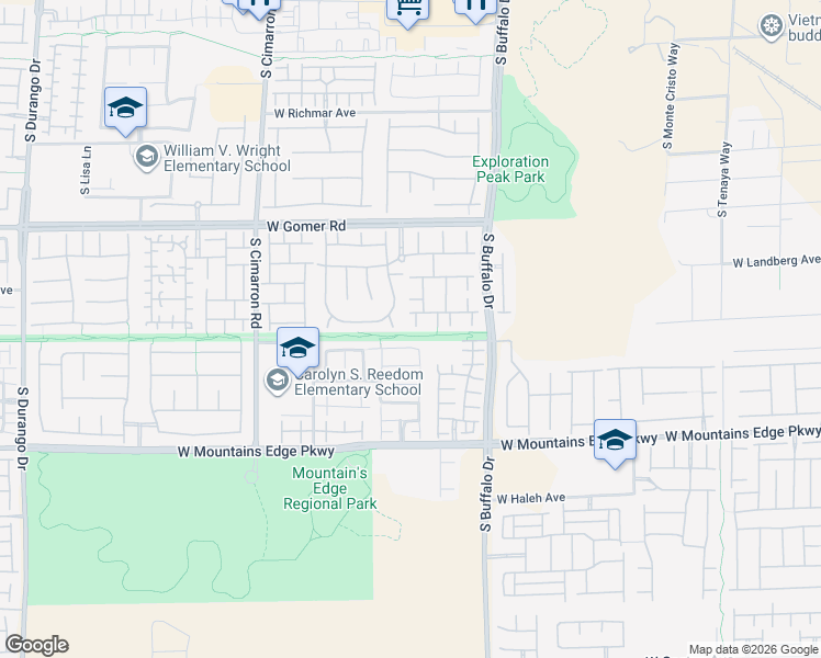 map of restaurants, bars, coffee shops, grocery stores, and more near 7931 Campers Village Avenue in Las Vegas