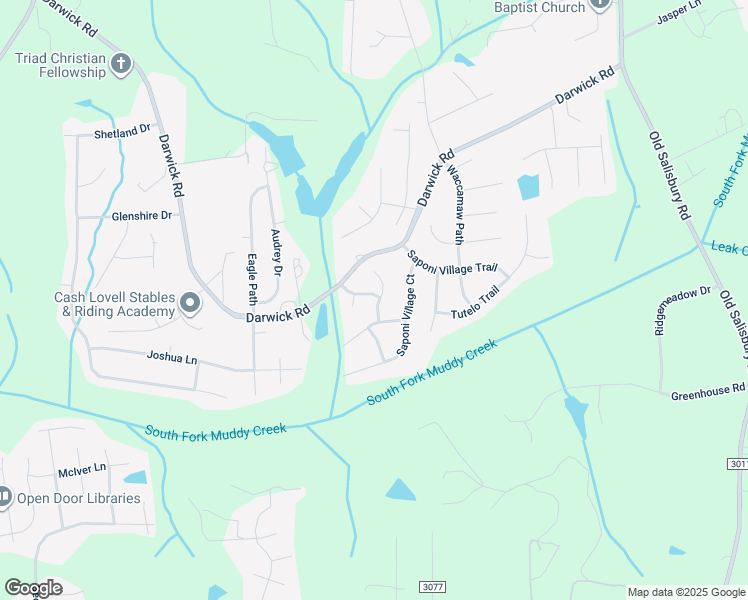 map of restaurants, bars, coffee shops, grocery stores, and more near 2410 Hampton Hall Lane in Winston-Salem