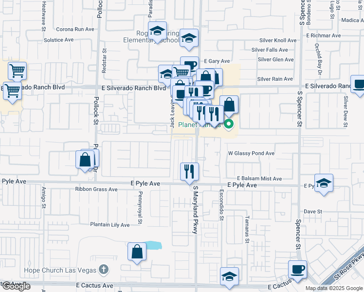 map of restaurants, bars, coffee shops, grocery stores, and more near 9935 Fragile Fields Street in Las Vegas