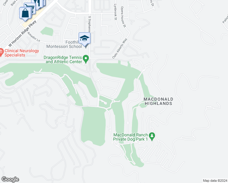 map of restaurants, bars, coffee shops, grocery stores, and more near 1353 River Spey Avenue in Henderson