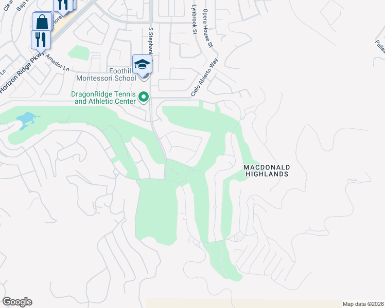 map of restaurants, bars, coffee shops, grocery stores, and more near 1353 River Spey Avenue in Henderson