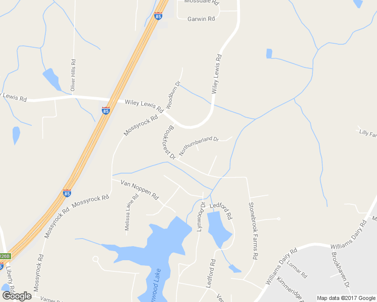 map of restaurants, bars, coffee shops, grocery stores, and more near 3803 Northumberland Drive in Greensboro