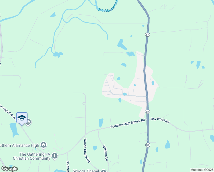 map of restaurants, bars, coffee shops, grocery stores, and more near 2833 North Carolina 87 in Graham